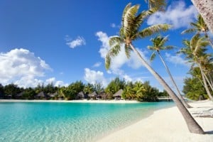 Beautiful beach on Bora Bora
